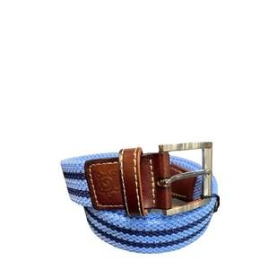 Blue and Brown Striped Belt